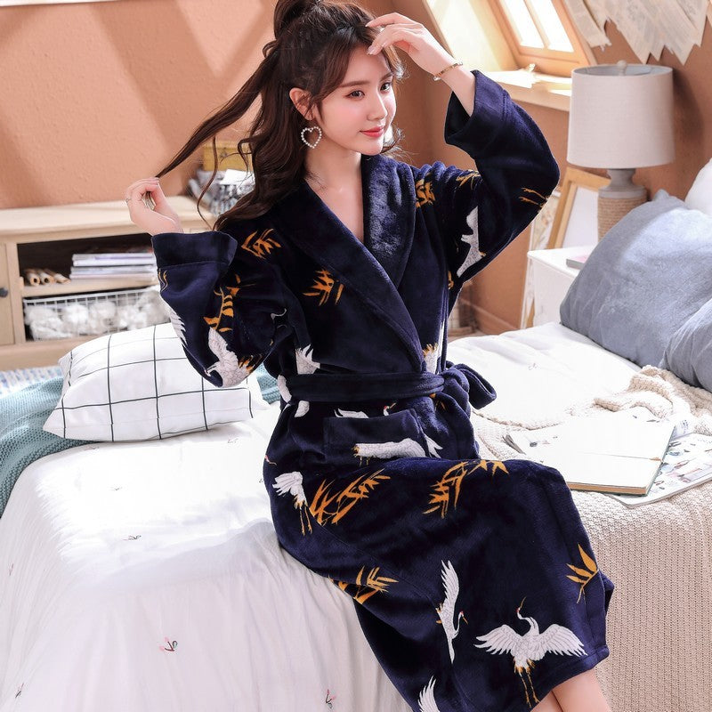 Men’s Flannel Nightgown Pajamas Couple Winter