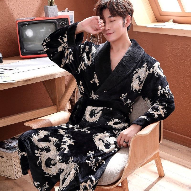 Men’s Flannel Nightgown Pajamas Couple Winter