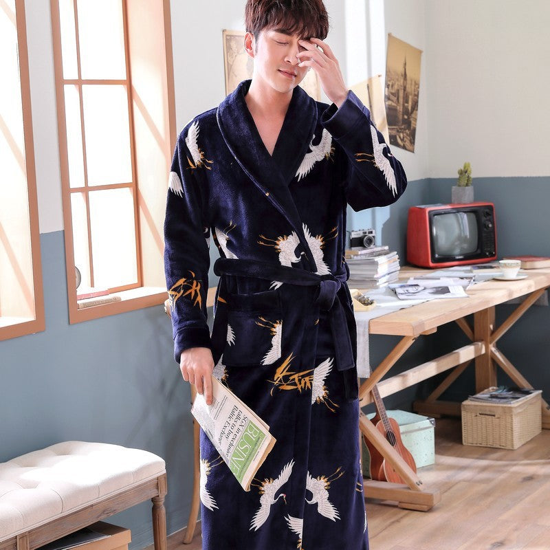 Men’s Flannel Nightgown Pajamas Couple Winter