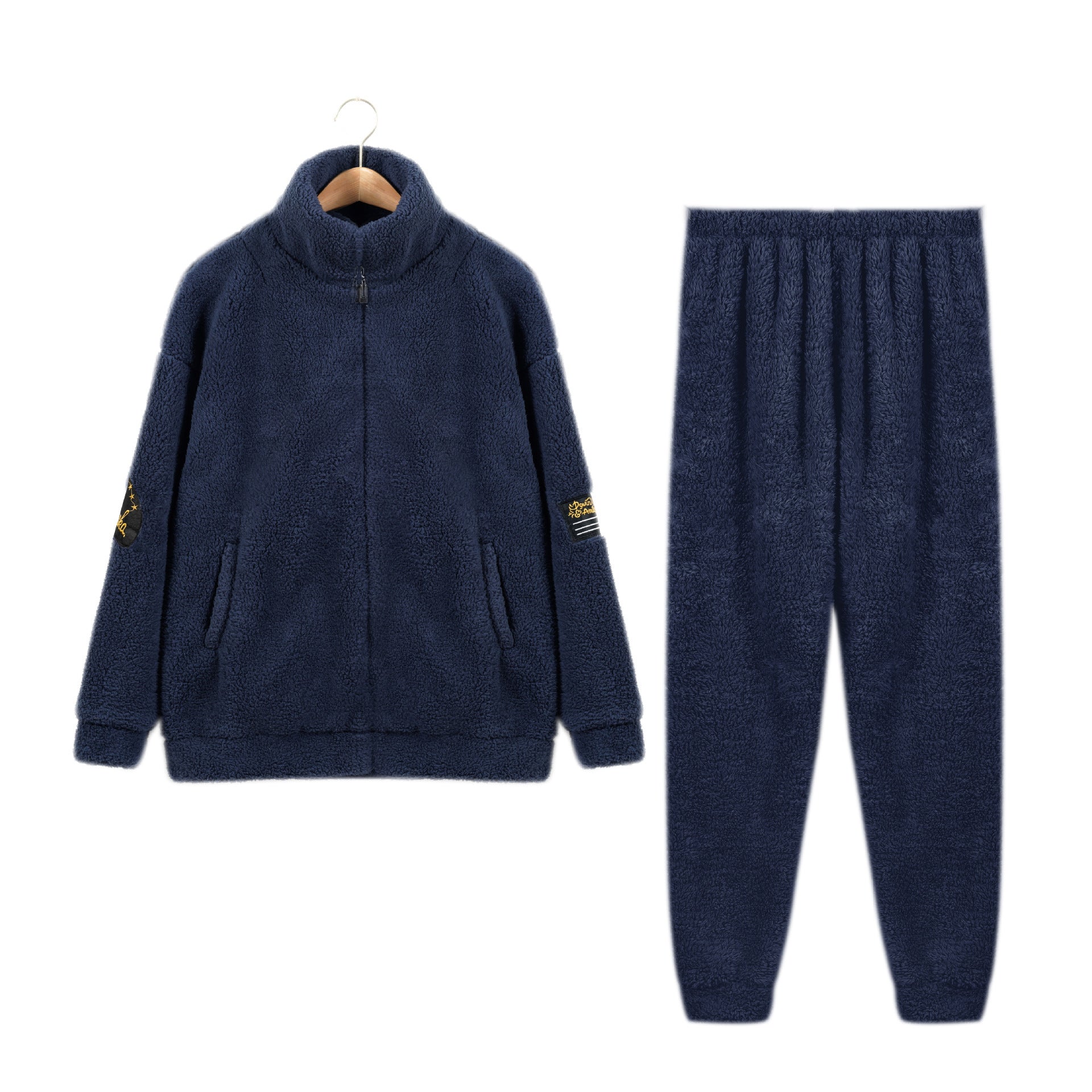 Men’s Flannel Pajamas Stand Collar Zipper With Extra Thickness For Warmth - PY8835male / L