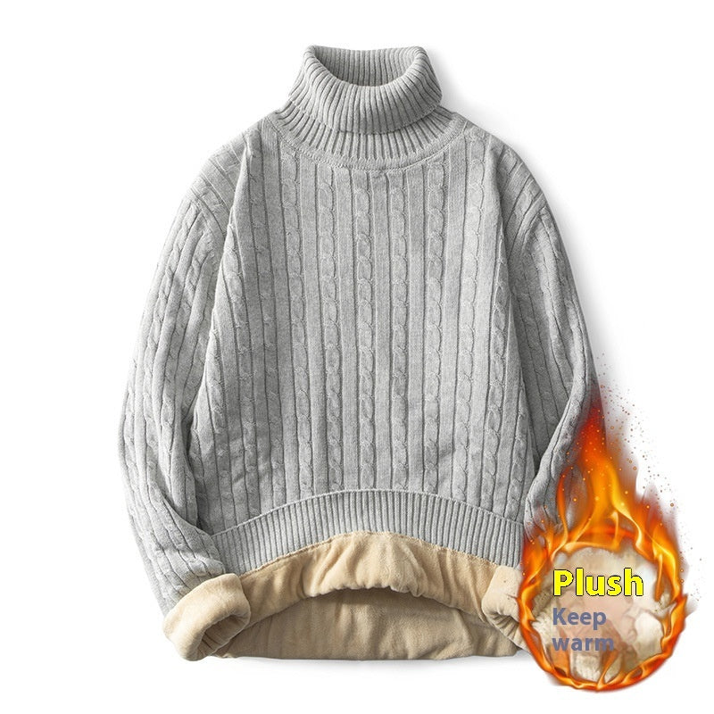 Men’s Fleece-lined Thick Neck Sweater