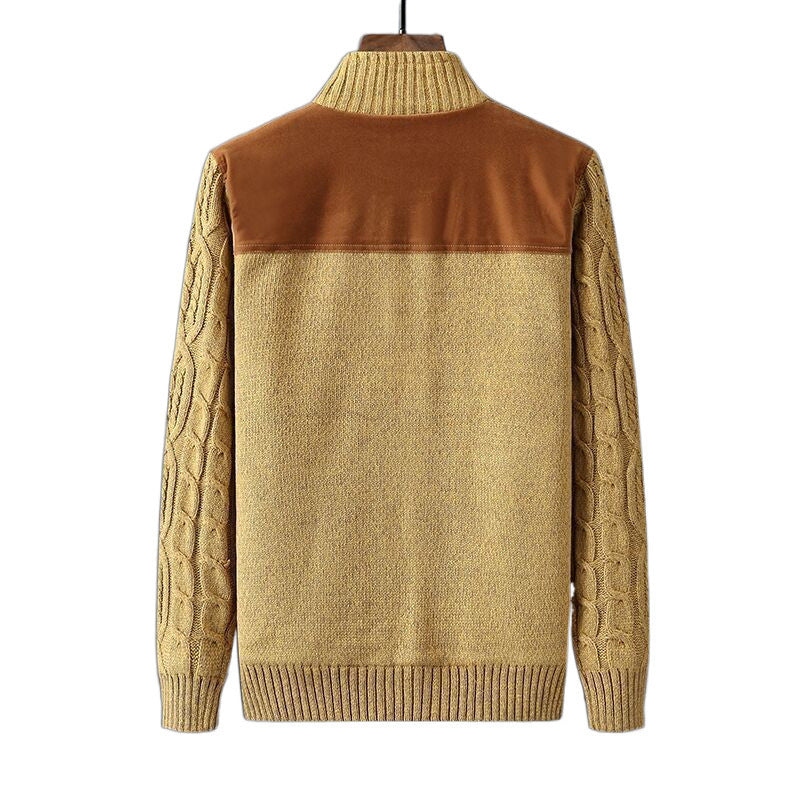 Men’s Fleece-lined Thickened Sweater Autumn And Winter