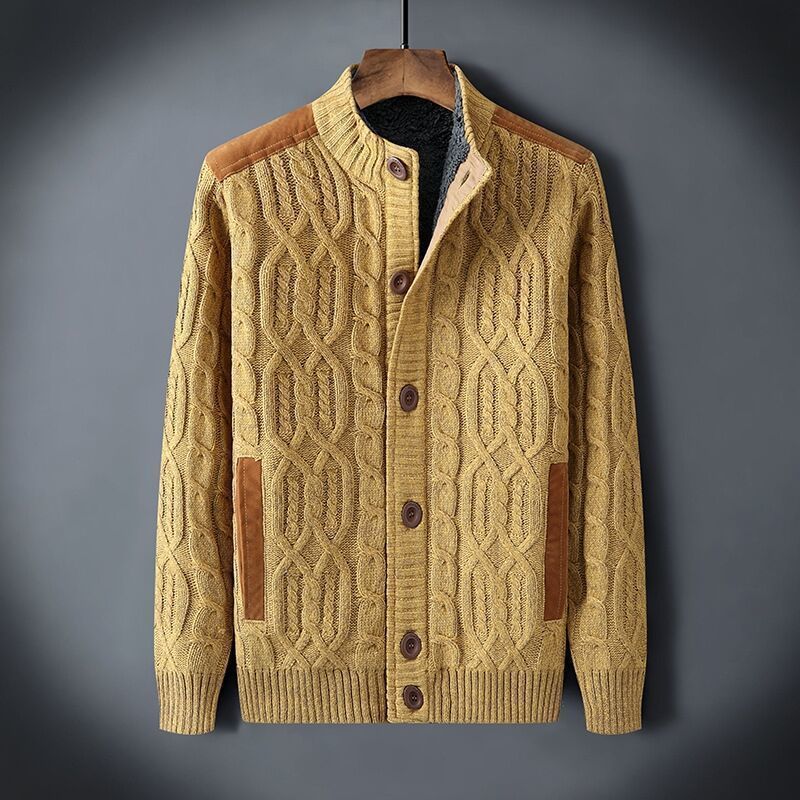 Men’s Fleece-lined Thickened Sweater Autumn And Winter