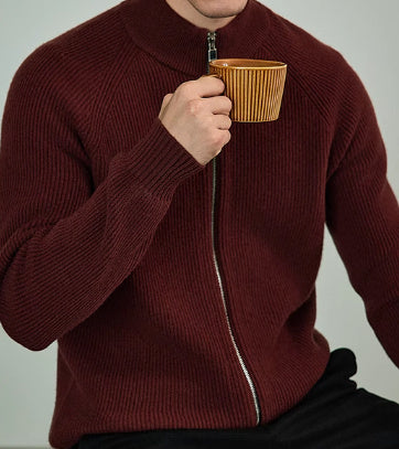 Men’s High-end Leisure Warm Sweater - Earl Red / 48