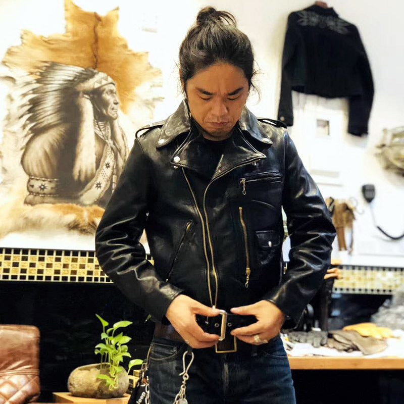 Men’s Horse Leather Motorcycle Riding Motorcycle Clothing