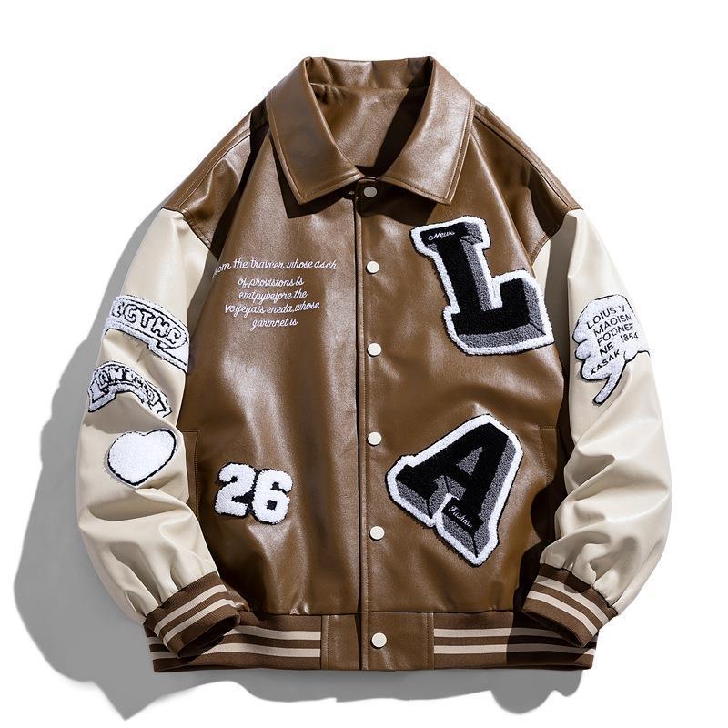 Men’s Lapel PU Leather Jacket