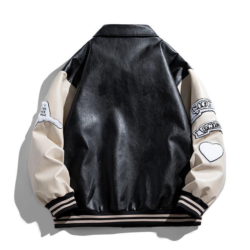 Men’s Lapel PU Leather Jacket
