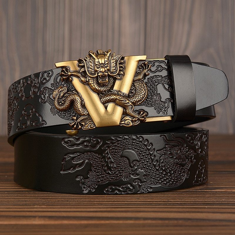 Men’s leather belt - Black / 110cm
