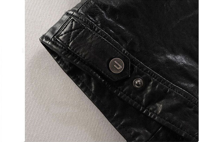 Men’s Leather Leather Slim-fit Motorcycle Goatskin Leather Jacket Cowhide