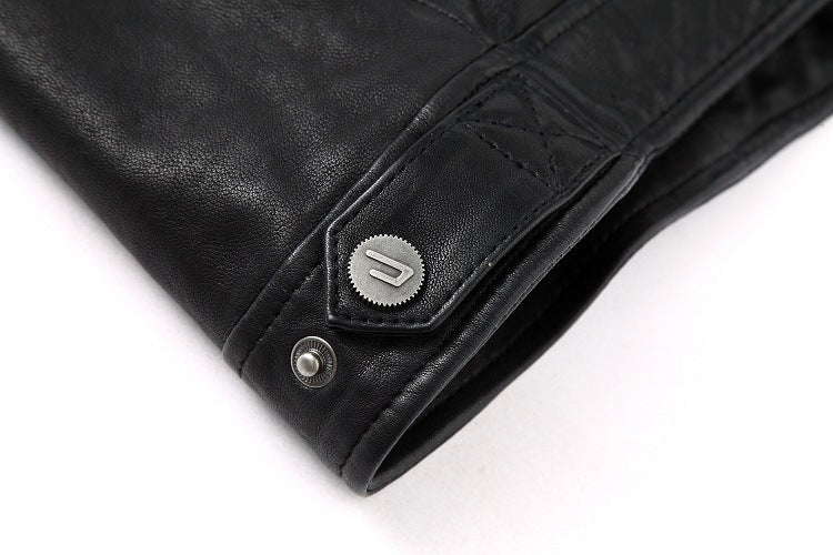 Men’s Leather Leather Slim-fit Motorcycle Goatskin Leather Jacket Cowhide
