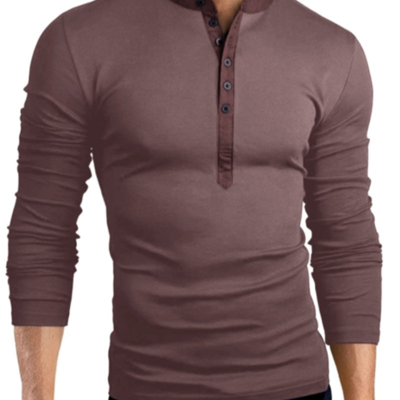 Men’s Long Sleeve V-Neck Slim T-Shirt
