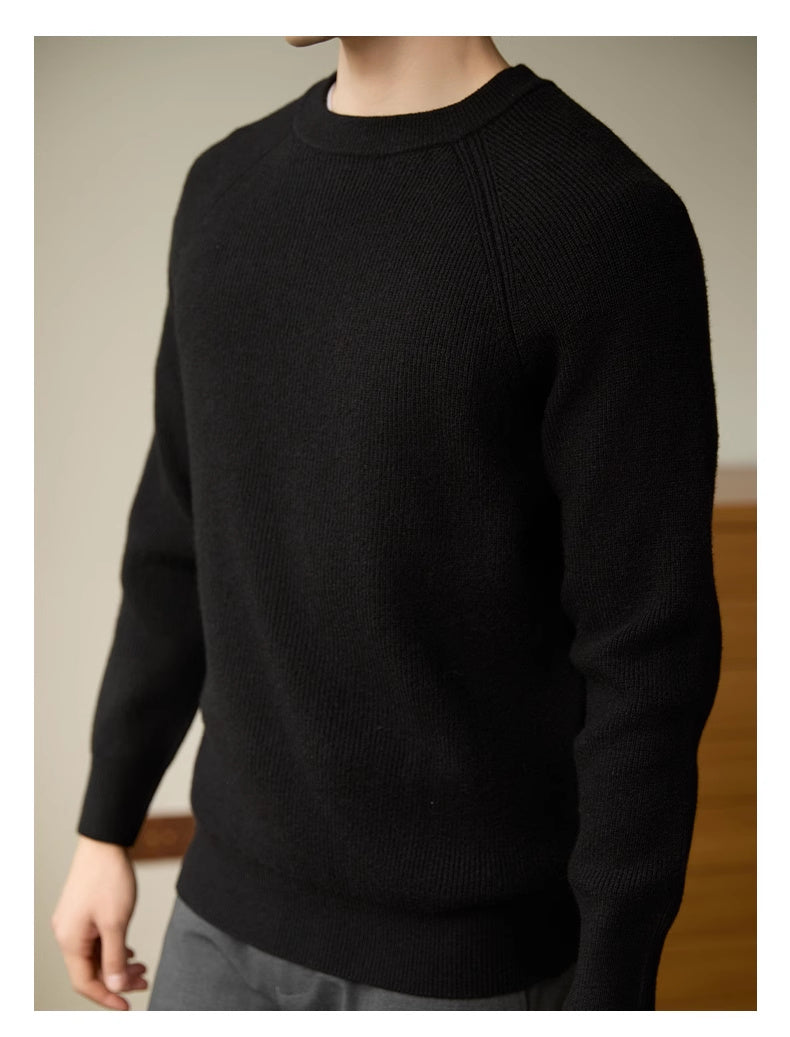 Men’s Long Sleeve Warm Leisure Versatile Solid Color Bottoming Shirt