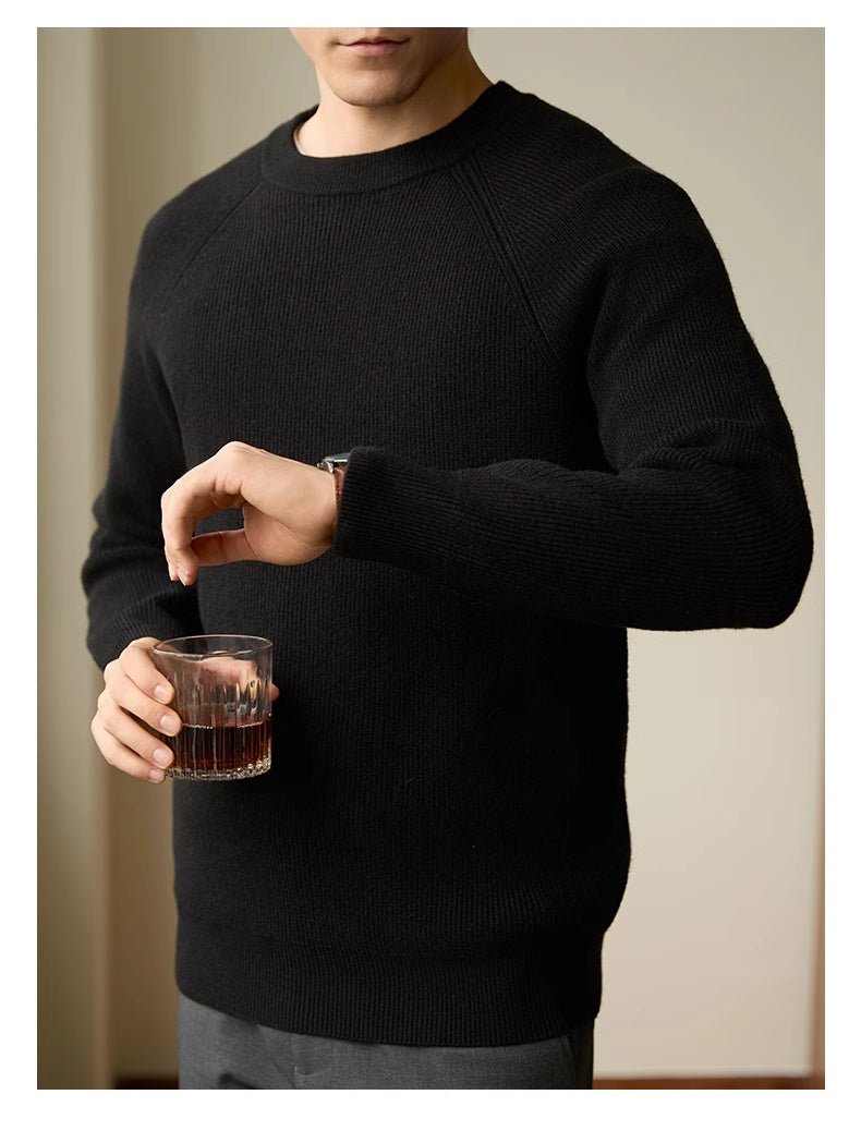 Men’s Long Sleeve Warm Leisure Versatile Solid Color Bottoming Shirt