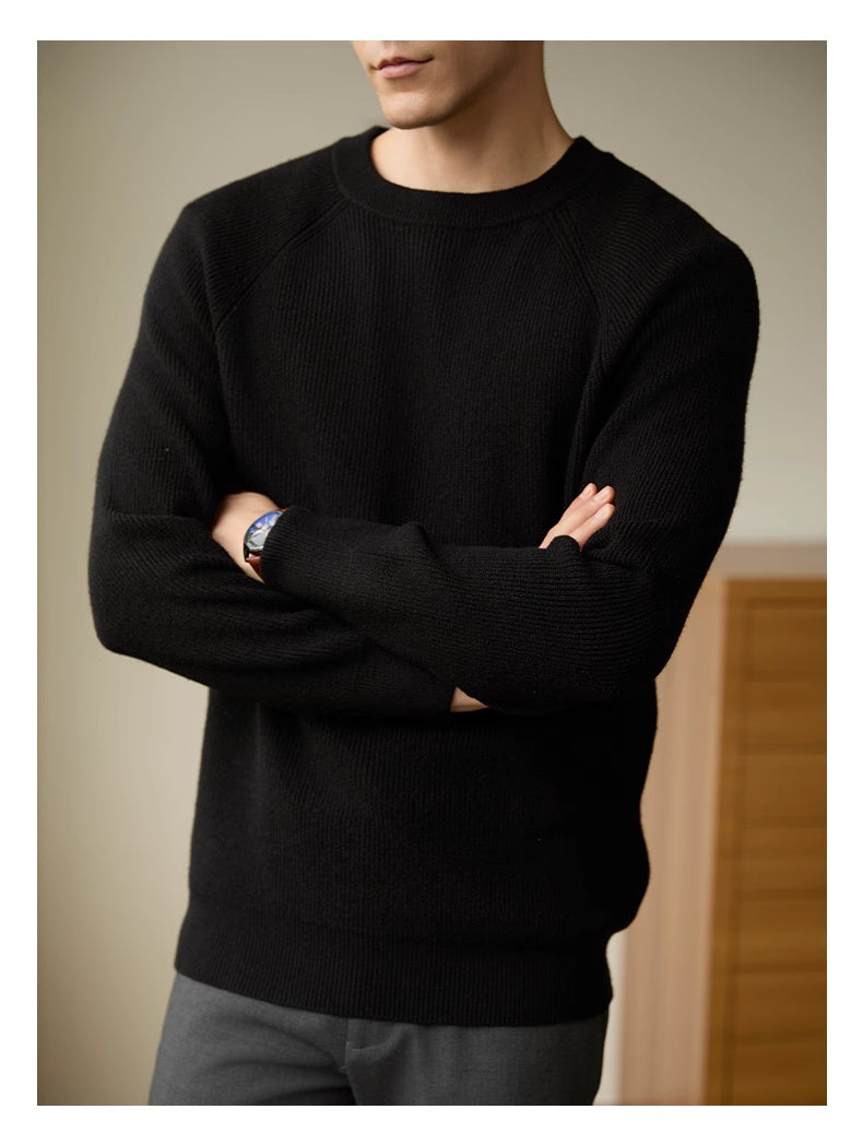 Men’s Long Sleeve Warm Leisure Versatile Solid Color Bottoming Shirt