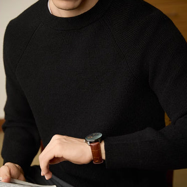 Men’s Long Sleeve Warm Leisure Versatile Solid Color Bottoming Shirt