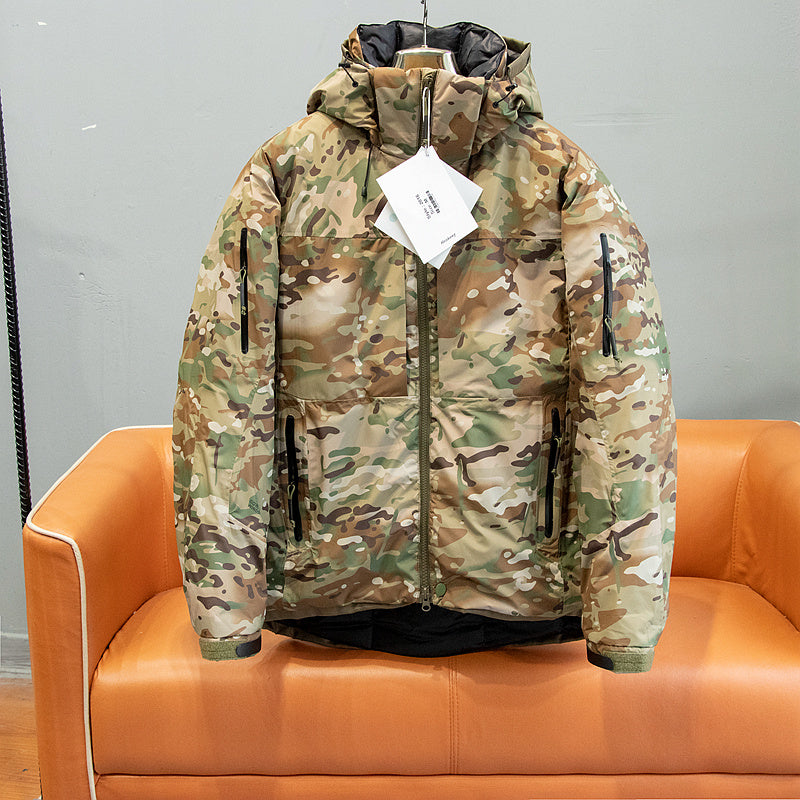 Men’s Outdoor Mountaineering Camping Thermal Technology Waterproof Fabric Down Jacket - Camouflage / L