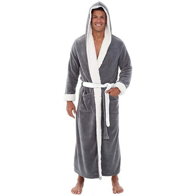 Men’s Pajamas Winter Solid Color Home Wear - Grey / S