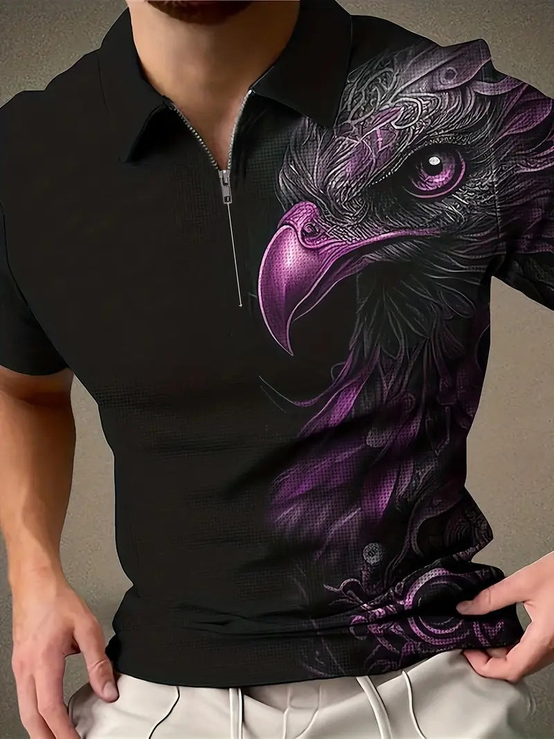 Men’s Print Breathable Fashion Polo Shirt Top - XW004 / XXS