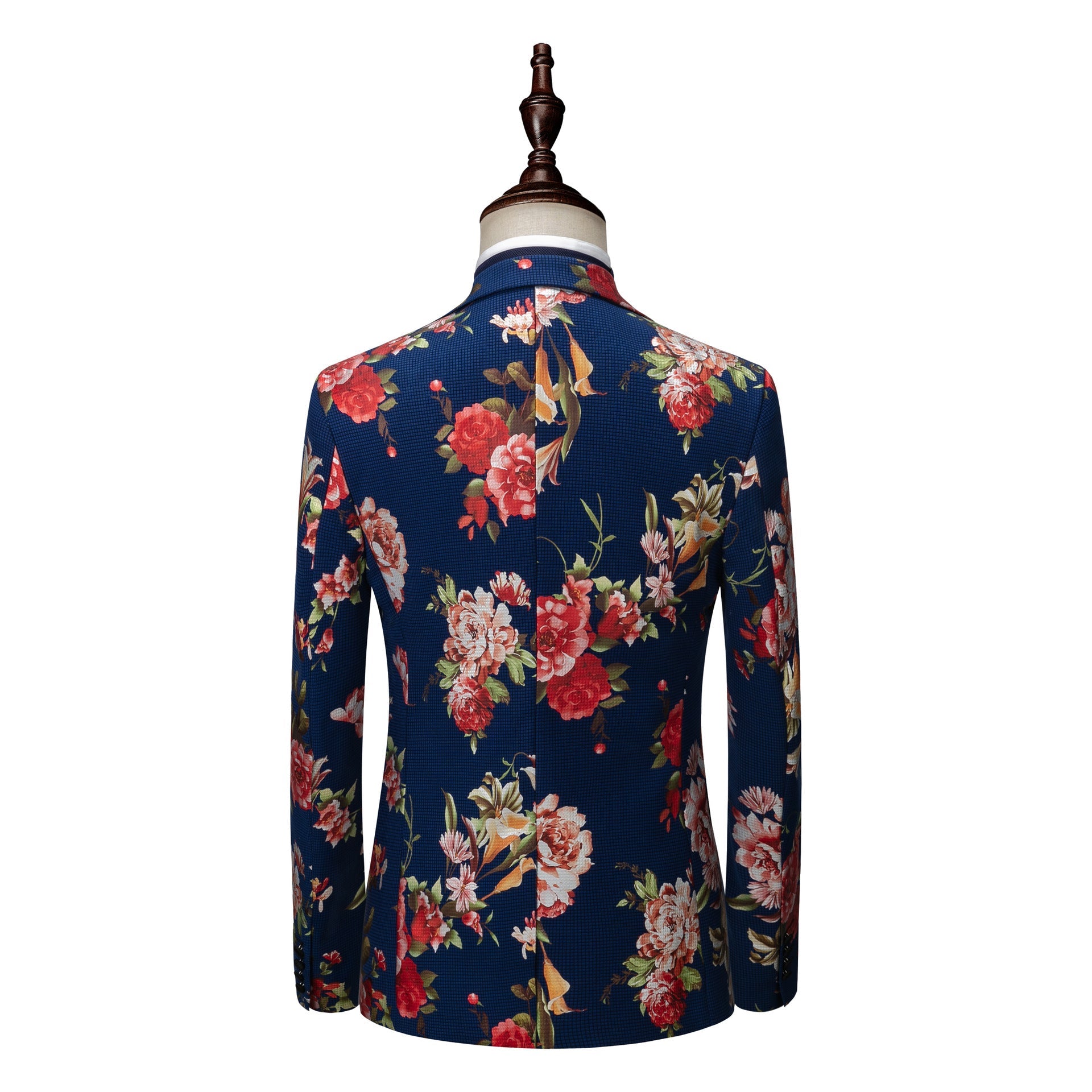 Men’s printed dress suit three-piece suit for annual meeting performance
