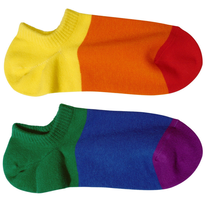 Men’s original 6 six-color rainbow boat socks - 1 pair