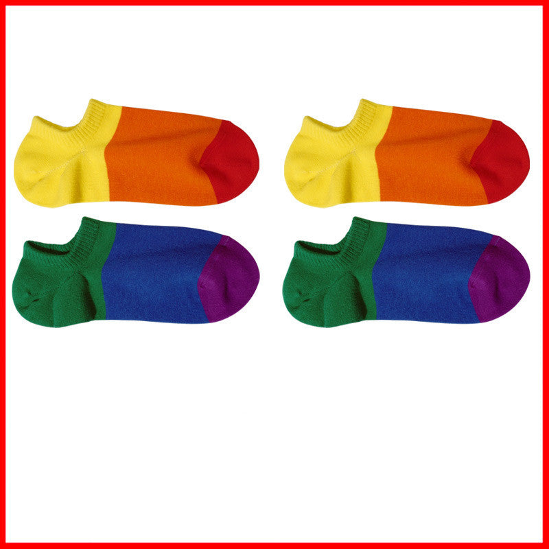 Men’s original 6 six-color rainbow boat socks - 2 pair