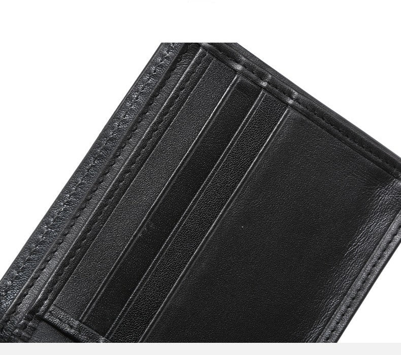 Men’s Real Leather Wallet Short Version - Black