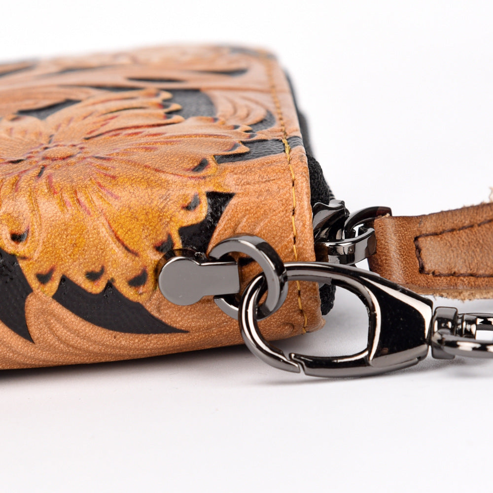 Men’s Retro Wallet Top Layer Cowhide - Yellow