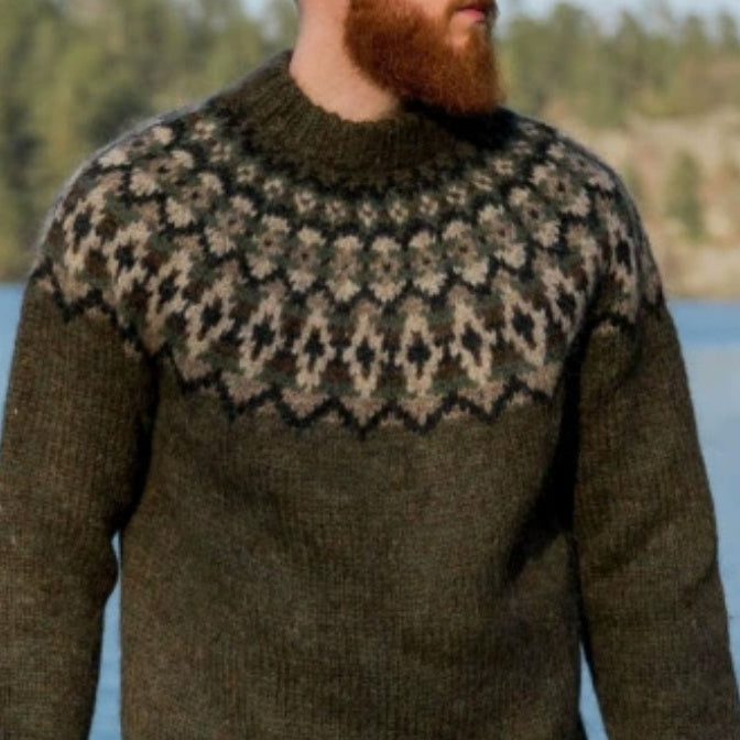 Men’s Round Neck Long Sleeve Sweater - ZD825GN / XS