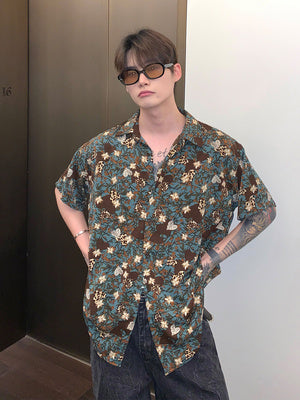 Men’s Shirt Loose Long Sleeve Lapel Shirt