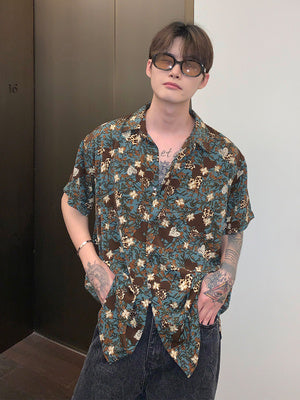 Men’s Shirt Loose Long Sleeve Lapel Shirt