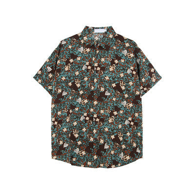 Men’s Shirt Loose Long Sleeve Lapel Shirt - Green / M