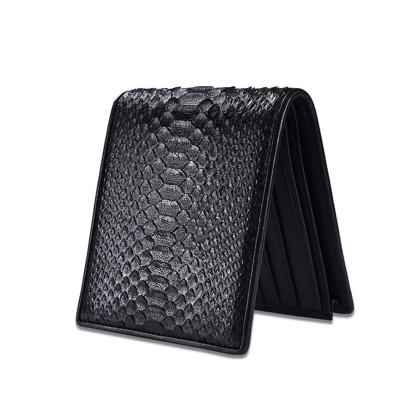 Men’s Short Casual Leather Large Capacity Horizontal Wallet - Horizontal / Black