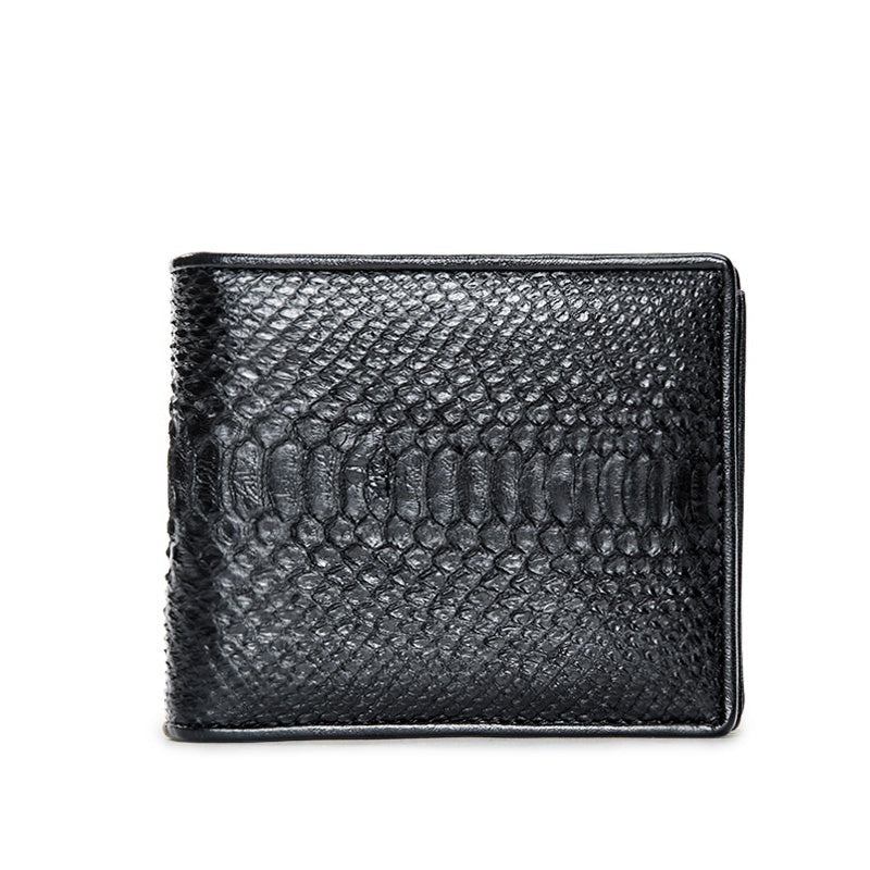 Men’s Short Casual Leather Large Capacity Horizontal Wallet - Horizontal / Black