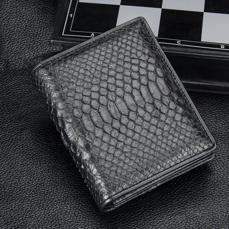 Men’s Short Casual Leather Large Capacity Horizontal Wallet - Horizontal / Black