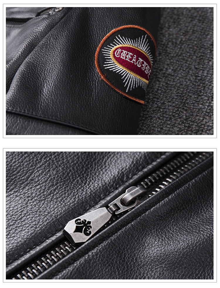 Men’s Stand Collar Motorcycle Clothing Jacket Coat