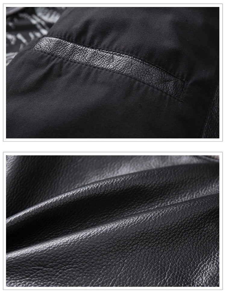 Men’s Stand Collar Motorcycle Clothing Jacket Coat