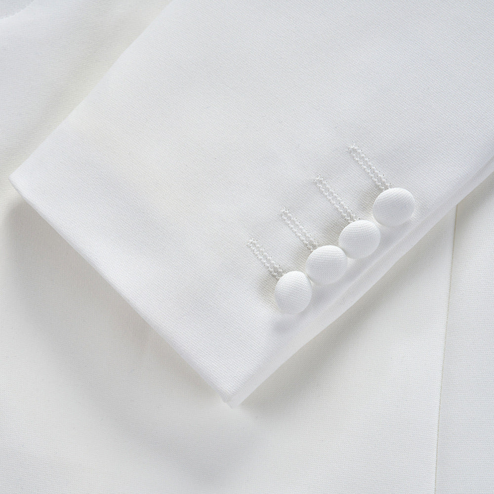 Men’s Suit Set White Zhongshan Suit