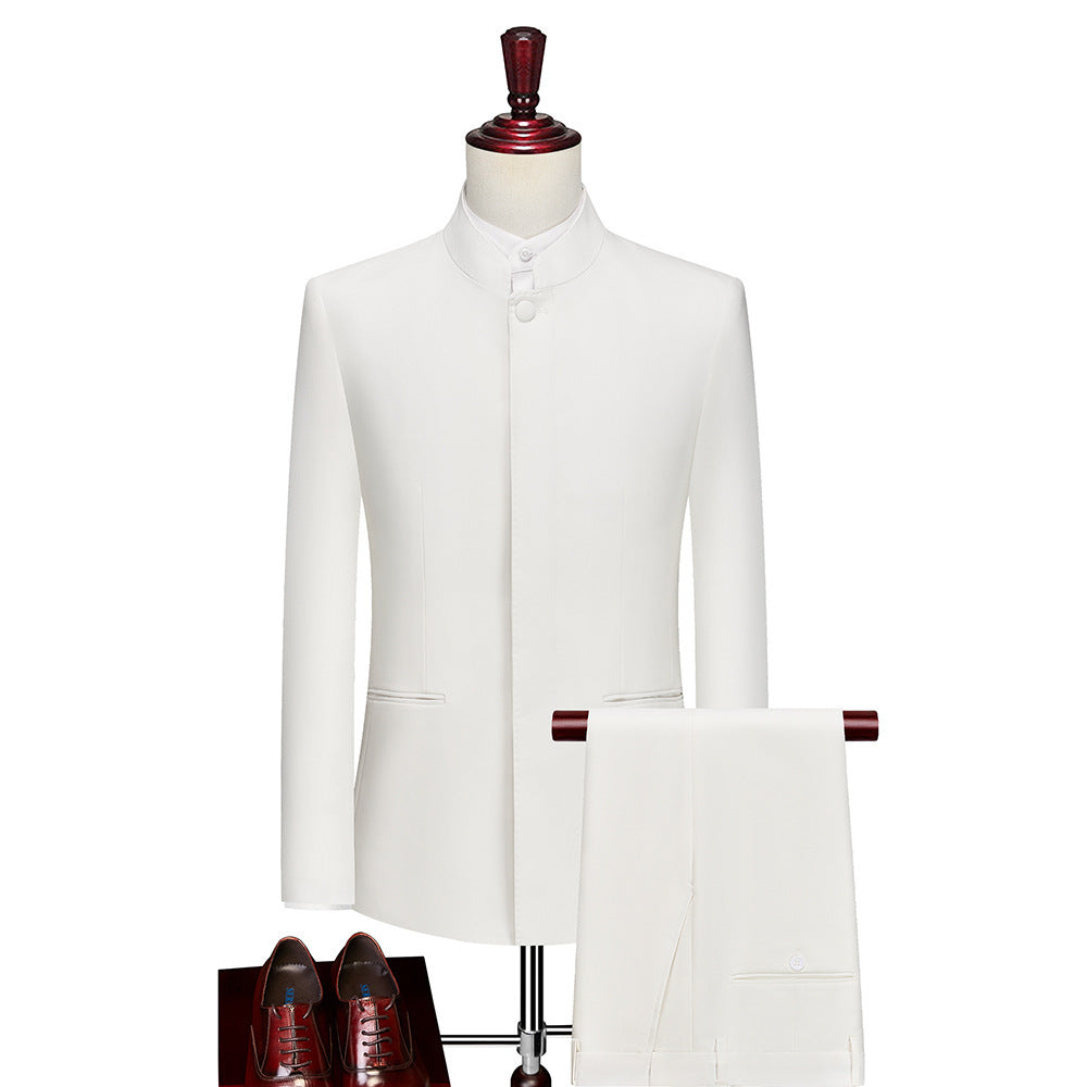 Men’s Suit Set White Zhongshan Suit - White / M