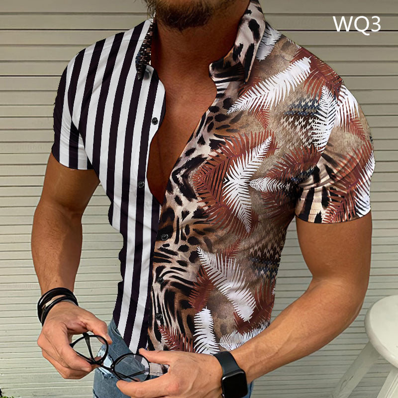 Men’s Summer Beach Print Shirt - WQ3 / S