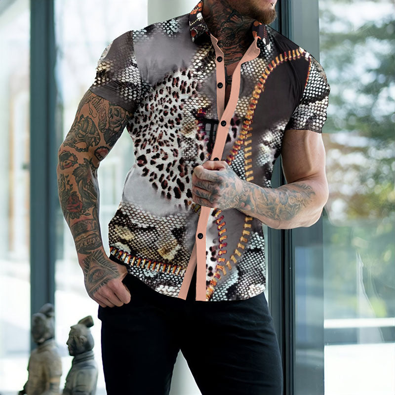 Men’s Summer Beach Print Shirt - WQ4 / S