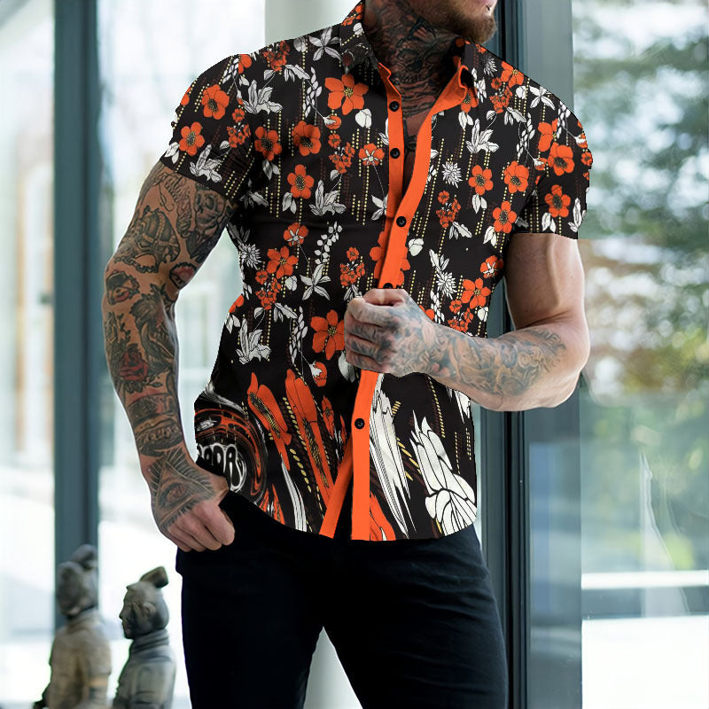 Men’s Summer Beach Print Shirt - WQ6 / S