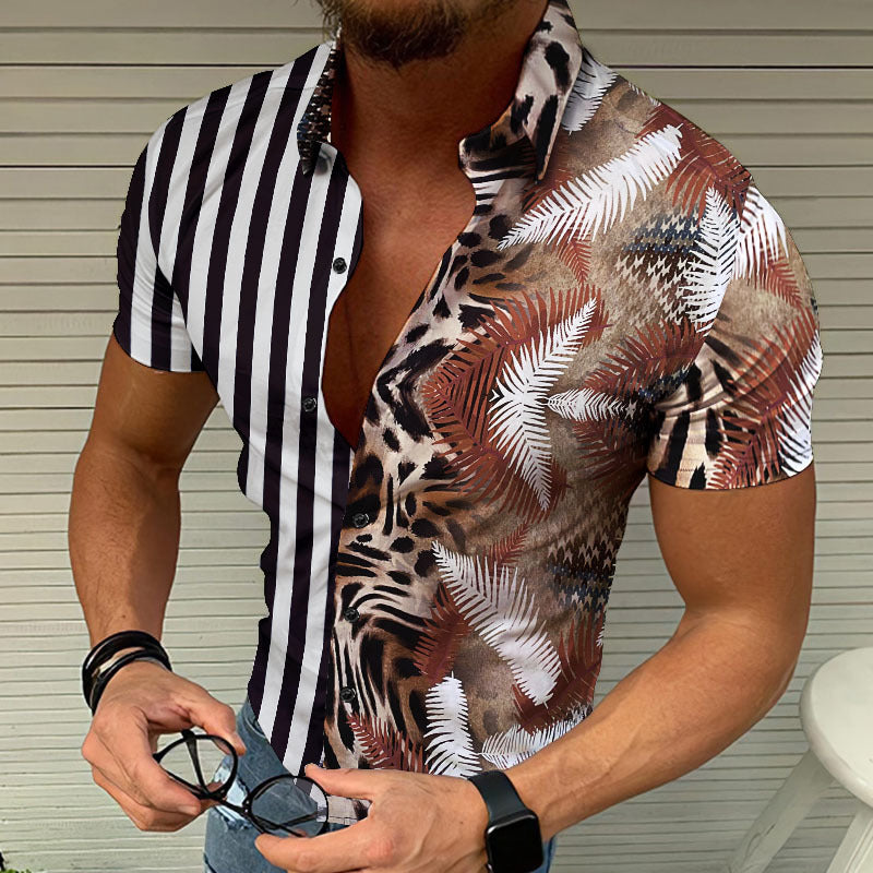 Men’s Summer Beach Print Shirt - WQ8 / S