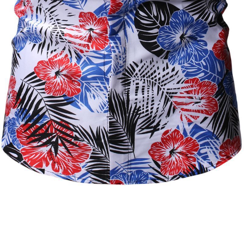 Men’s Summer Beach Short-sleeved Floral Shirt