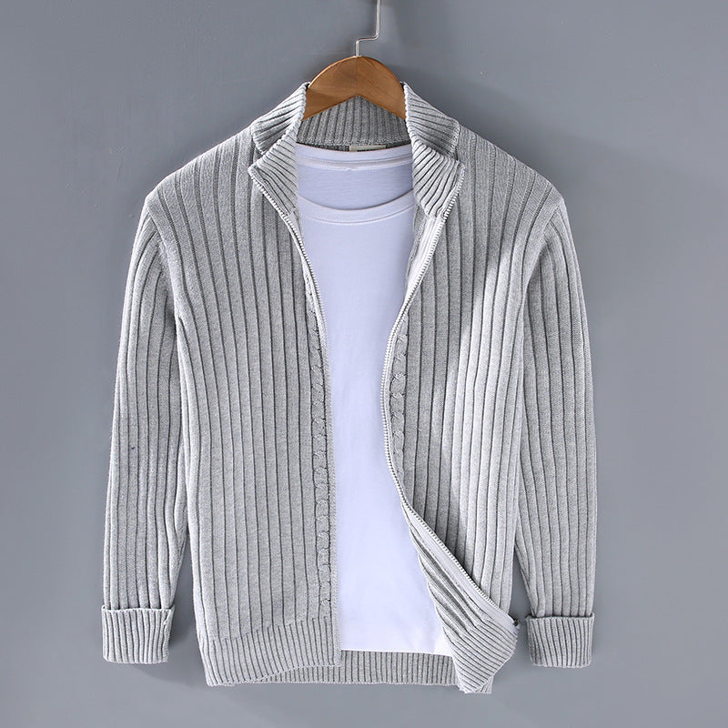 Men’s Sweater New Cardigan - Light gray / M - 4