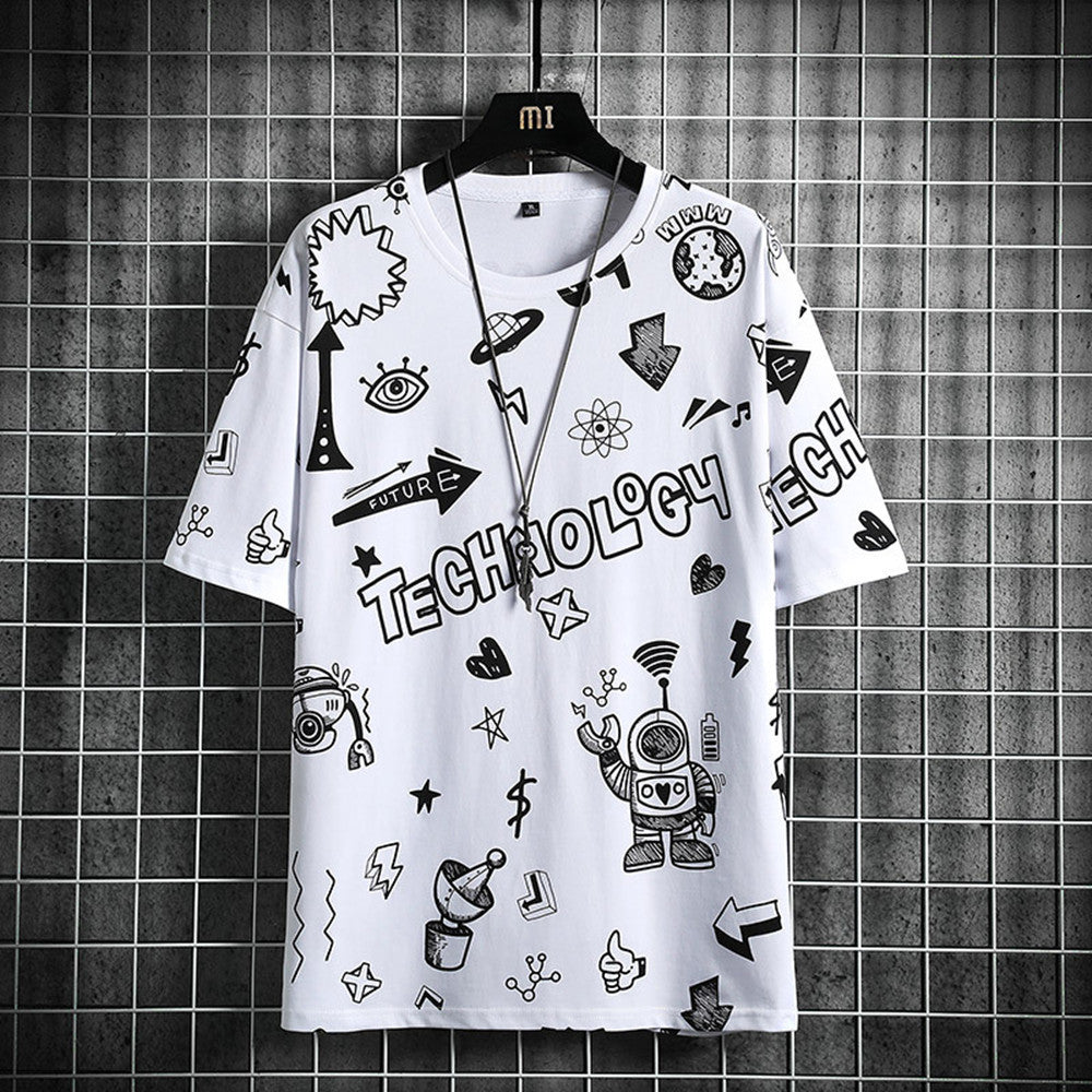Men’s Teenage Fashion Trendy Short Sleeve T-shirt