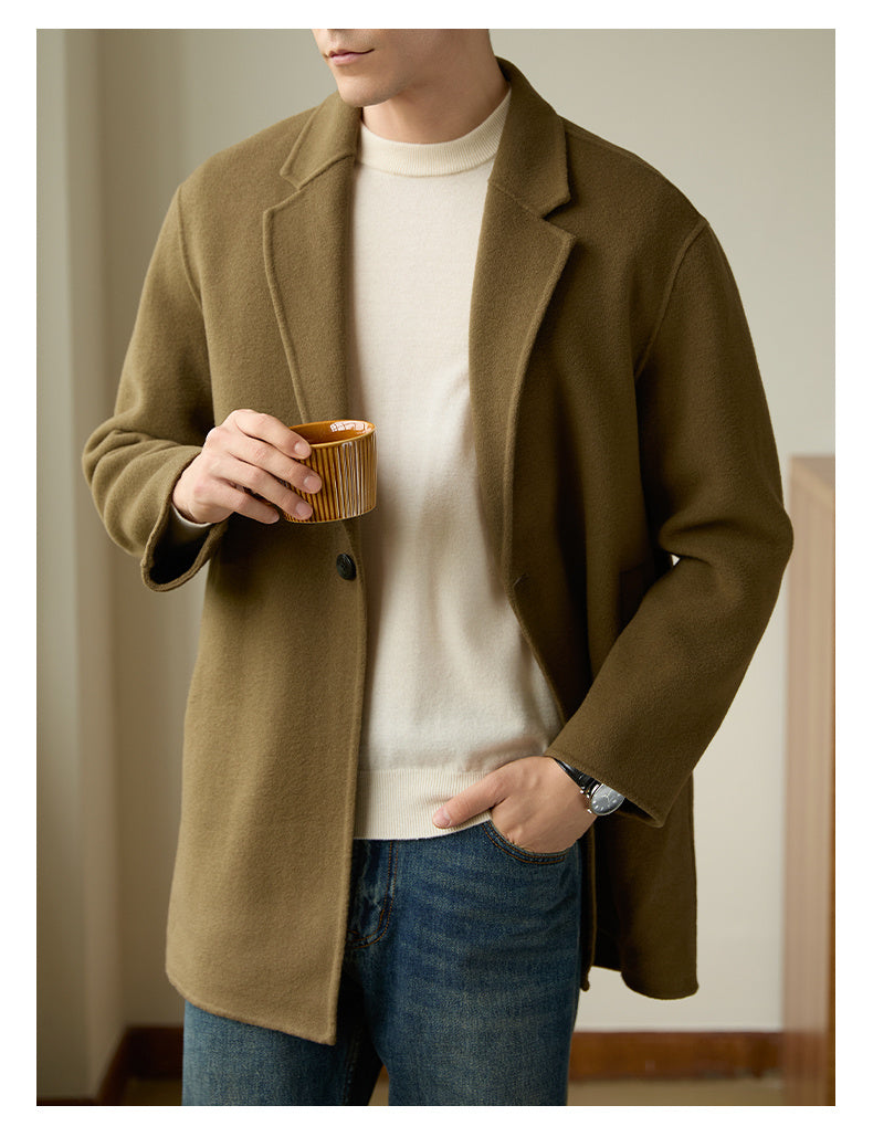 Men’s Thermal Wool Blazer Collar Coat