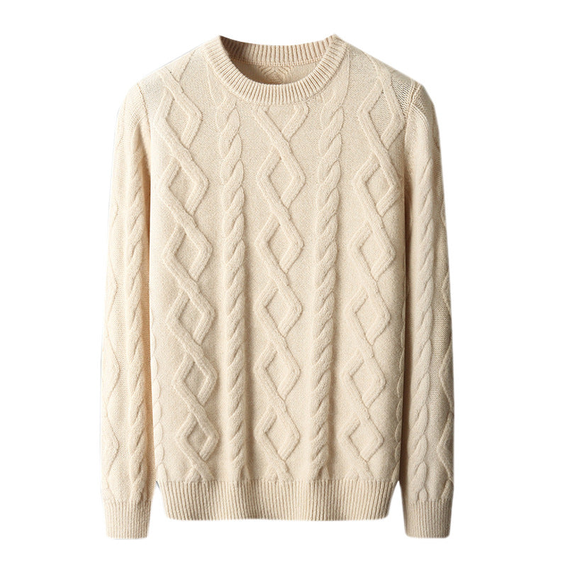Men’s Thickened Round Neck Sweater Pullover Knitting Bottoming Shirt