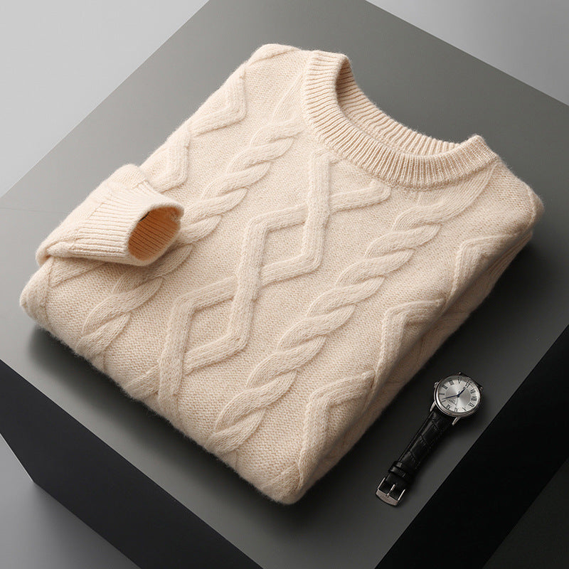 Men’s Thickened Round Neck Sweater Pullover Knitting Bottoming Shirt
