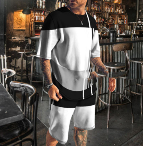 Men’s Trendy Casual Beach Style Texture 3D Digital Suit - 11style / 2XL