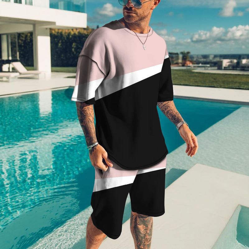 Men’s Trendy Casual Beach Style Texture 3D Digital Suit - 5 Style / S